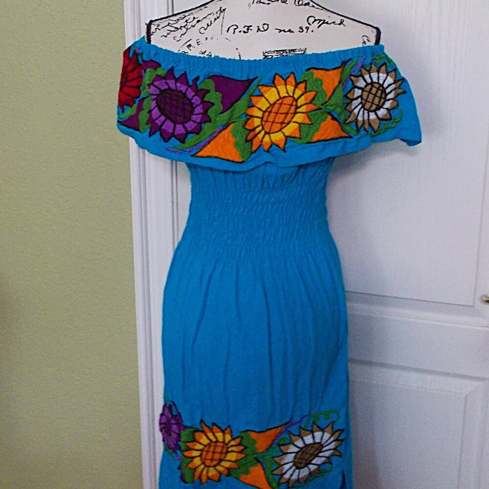 Embroidered Mexican Dress